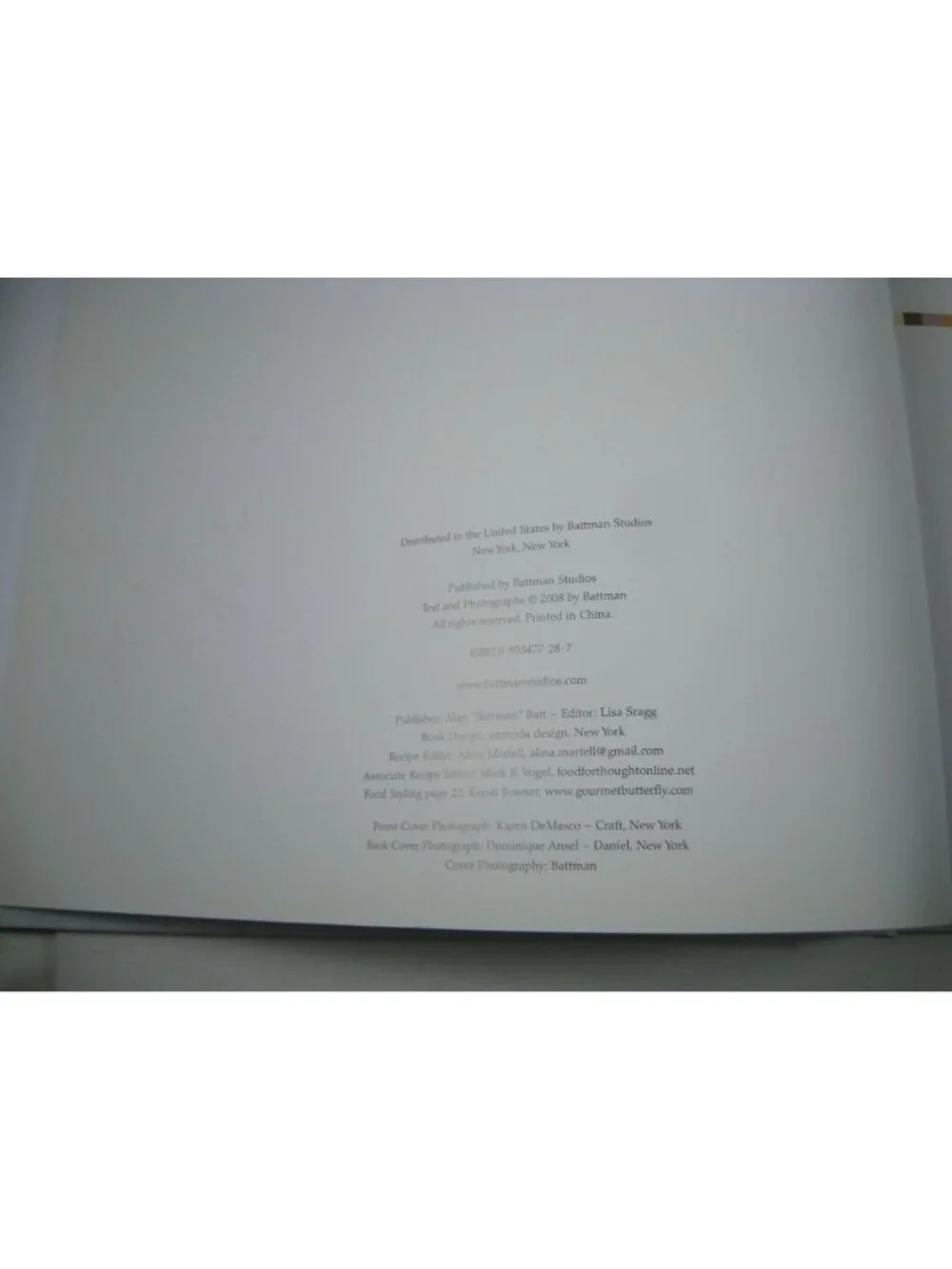 The Colors Of Dessert Hardcover Cookbook Battman Signed by Several Chefs STAINED